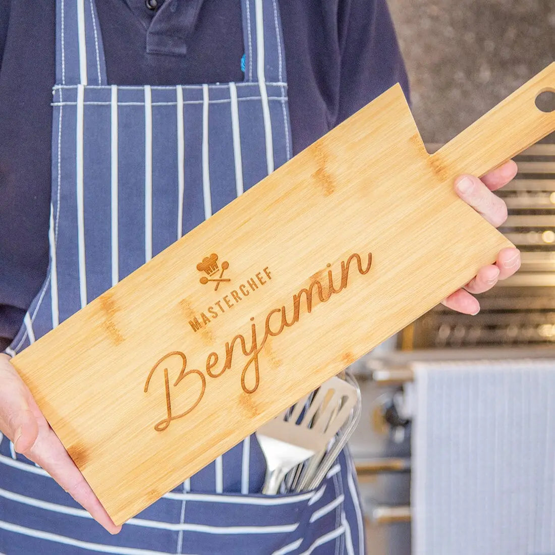 Personalised Master Chef Bamboo Serving Board   