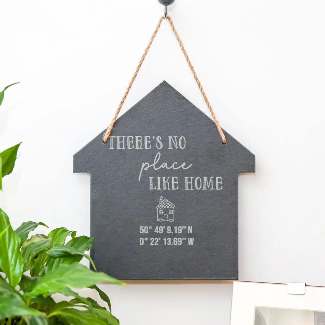 Personalised No Place Like Home Coordinates Slate Sign   