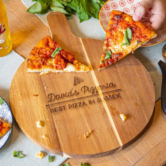 Personalised Pizza Acacia Serving Board   