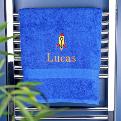 Personalised Rocket Bath Towel   