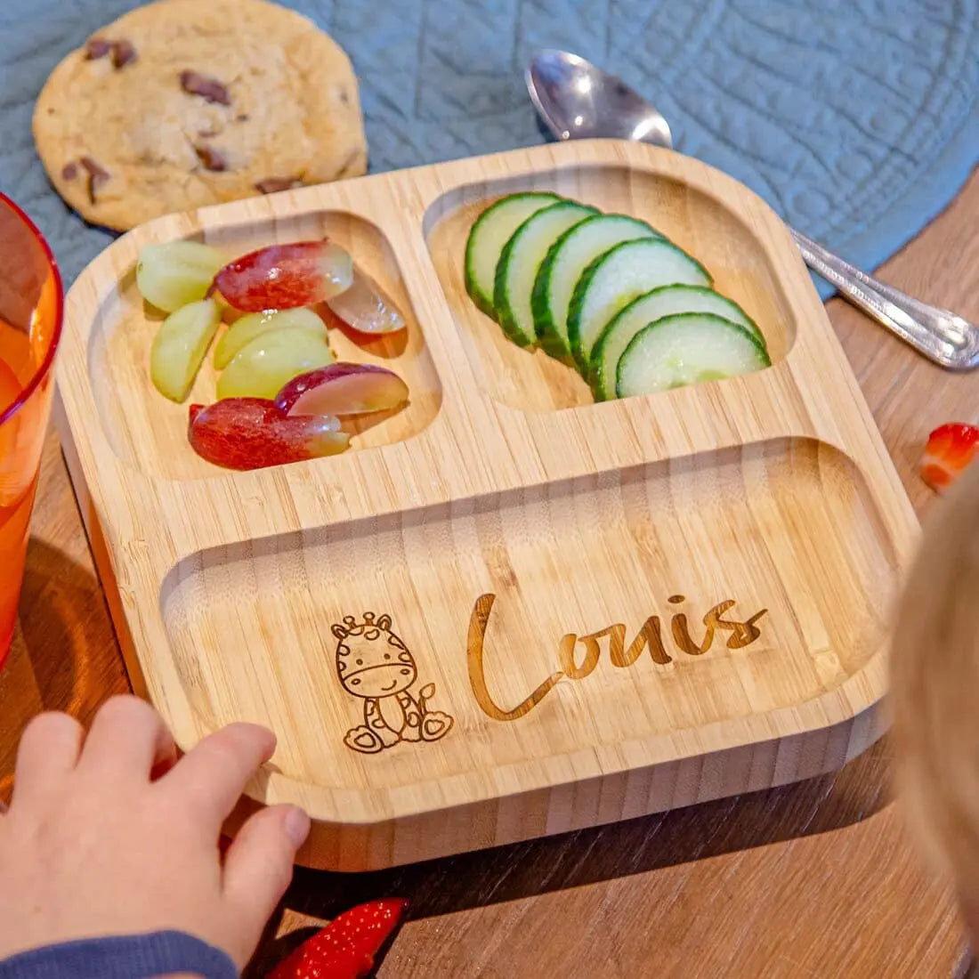 Personalised Safari Children's Bamboo Suction Plate   