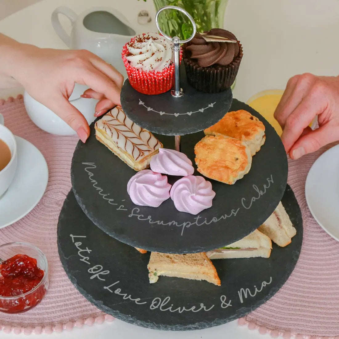 Personalised Scrumptious Cakes Slate Cake Stand   
