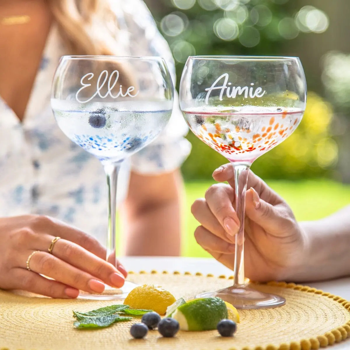 Personalised Set Of Four Terrazzo Style Gin Glasses   