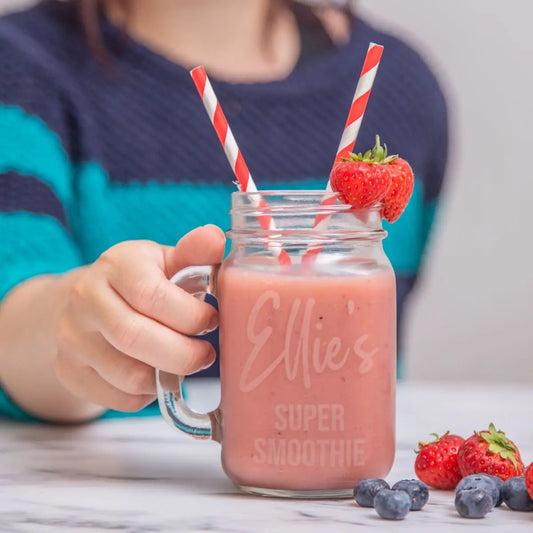 Personalised Smoothie Glass Mason Jar   