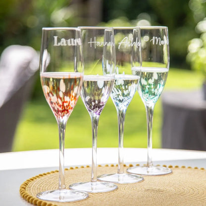 Personalised Terrazzo Style Champagne Flute Set   