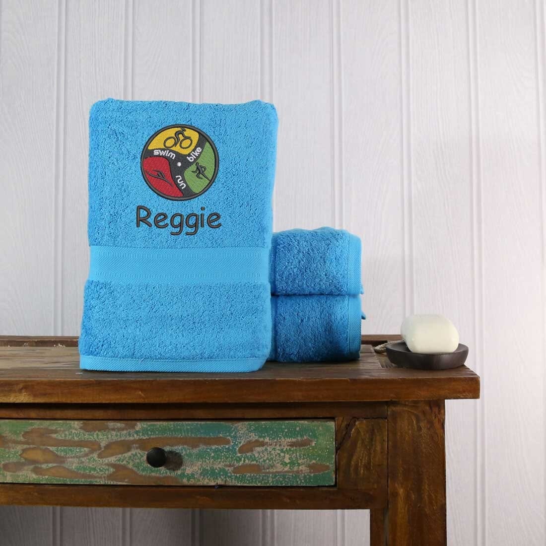 Triathlon Embroidered Bath Towel   